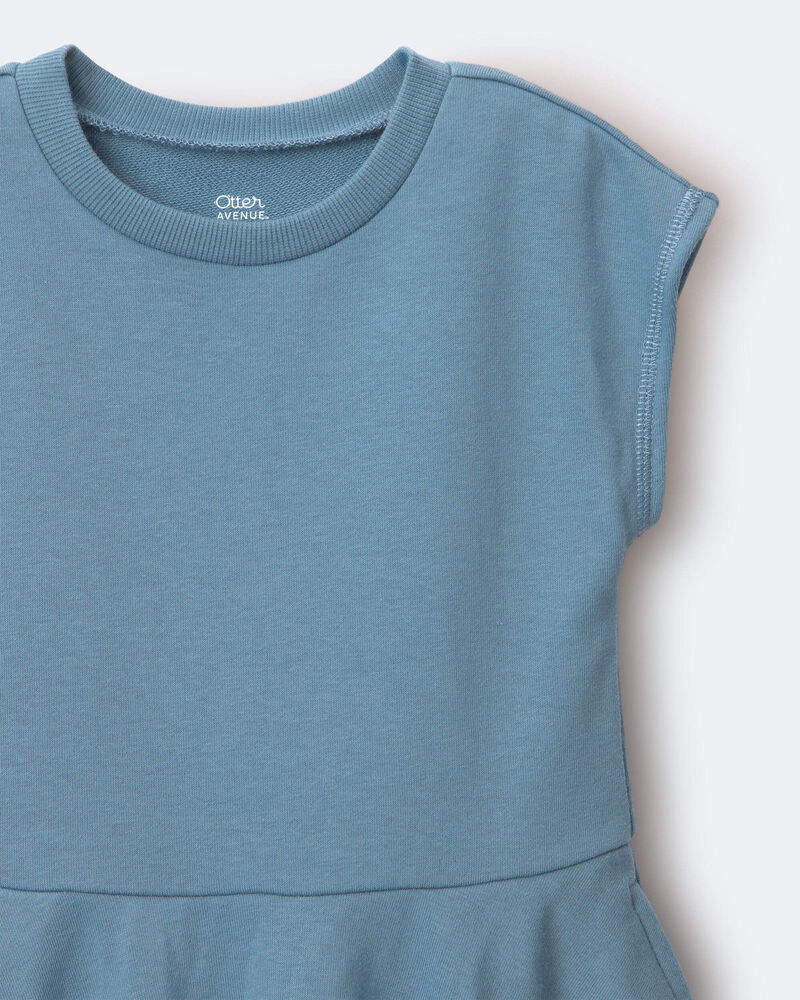 Toddler Girl French Terry Drop-Waist Dress - Teal, image 6 of 6 slides