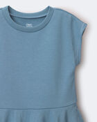 Toddler Girl French Terry Drop-Waist Dress - Teal, image 6 of 6 slides