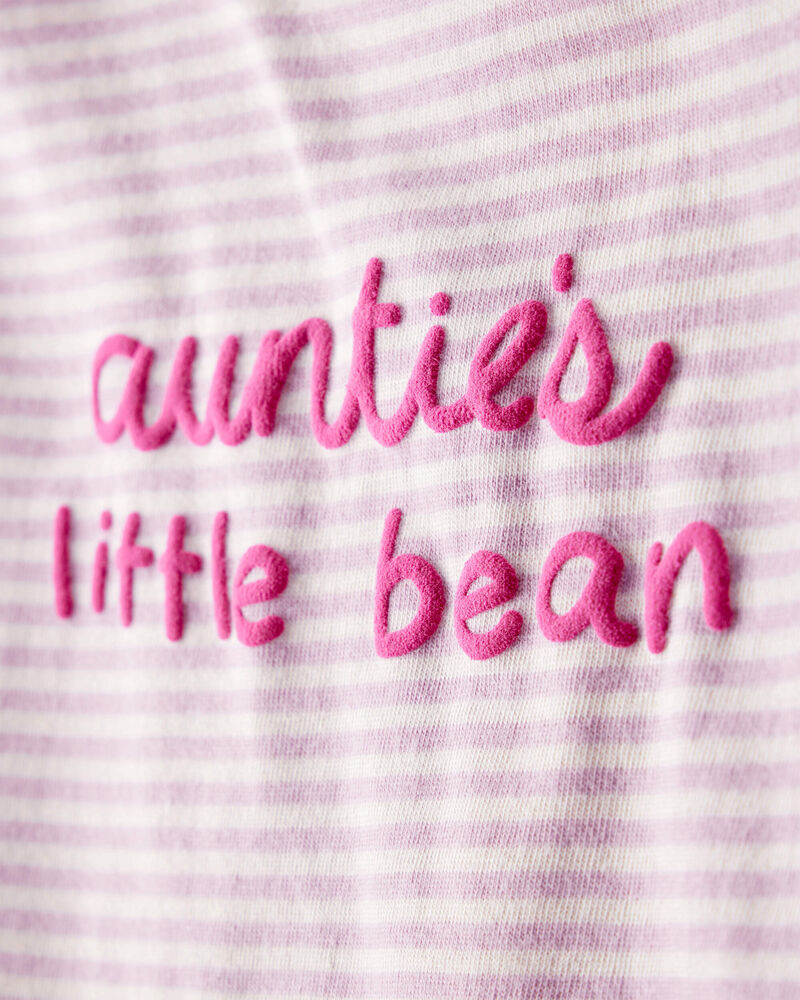 Baby Girl Little Bean Long-Sleeve Graphic Bodysuit - Pink, image 2 of 3 slides