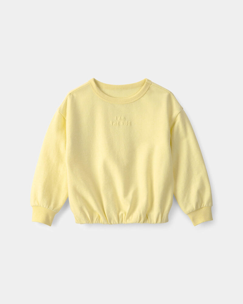 Tout-petit fille - Chandail en jersey bouclette &laquo;I Am The Vibe&raquo; - Jaune, image 1 sur 4 diapositives