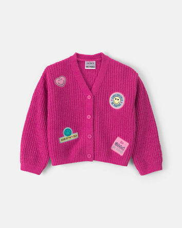 Girls Smileyworld Cardigan Sweater - Pink, 