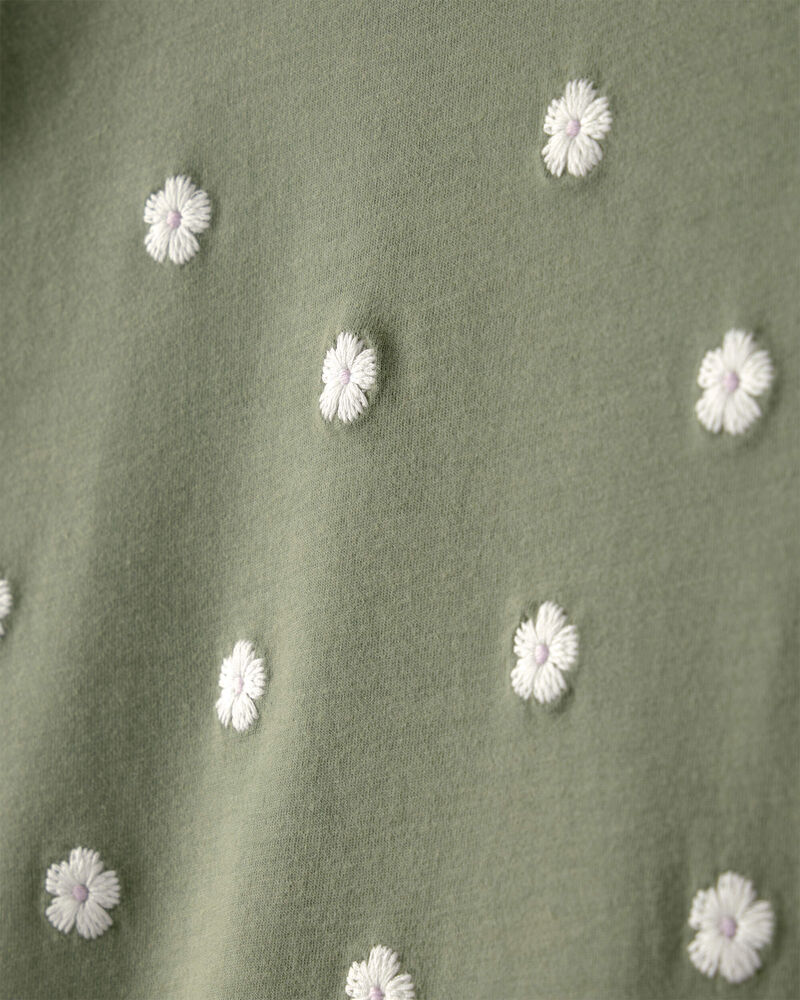 Tout-petit fille - Haut brod&eacute; &agrave; fleurs - Vert, image 2 sur 3 diapositives