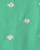 Baby Boy 3-Piece Shark Top, Bodysuit & Short Set - Green/Ivory, image 5 of 6 slides