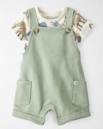 Baby 2-Piece Organic Cotton Shortall Set, 