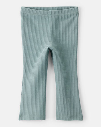 Baby Girl Cotton Flare Active Pants - Green, 