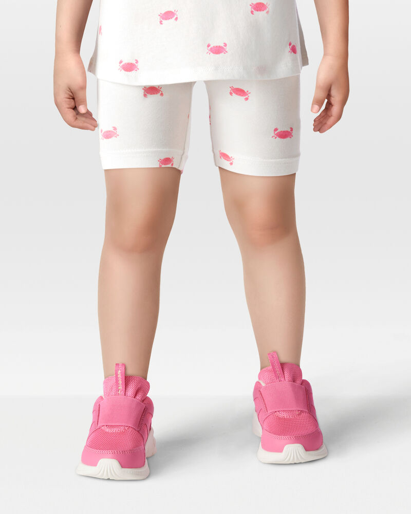 Toddler Girl Crab Print Bike Shorts, image 2 of 6 slides