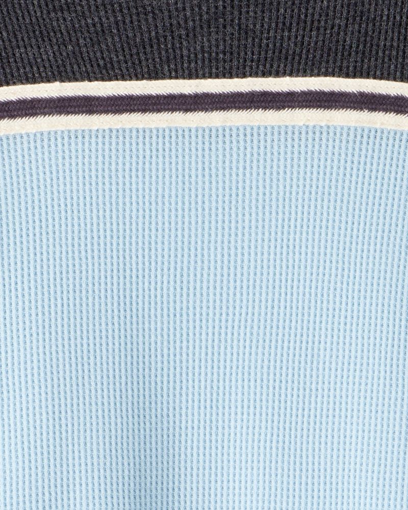 Boys Colourblock Thermal Long-Sleeve Tee - Blue/Grey, image 3 of 4 slides