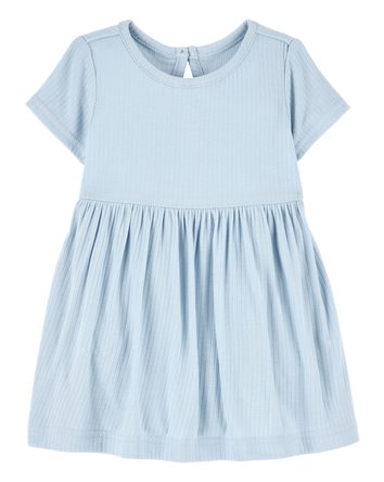 Solid PurelySoft Bodysuit Dress -Blue, 