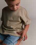 Tout-petit - T-shirt &agrave; manches chauve-souris - Beige, image 3 sur 5 diapositives