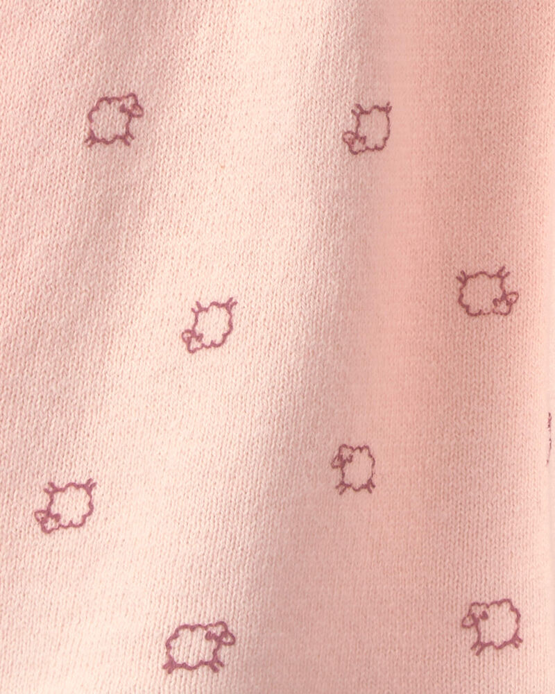 Baby Girl 2-Piece Sheep Long-Sleeve Dress Set - Pink/Cream, image 4 of 6 slides