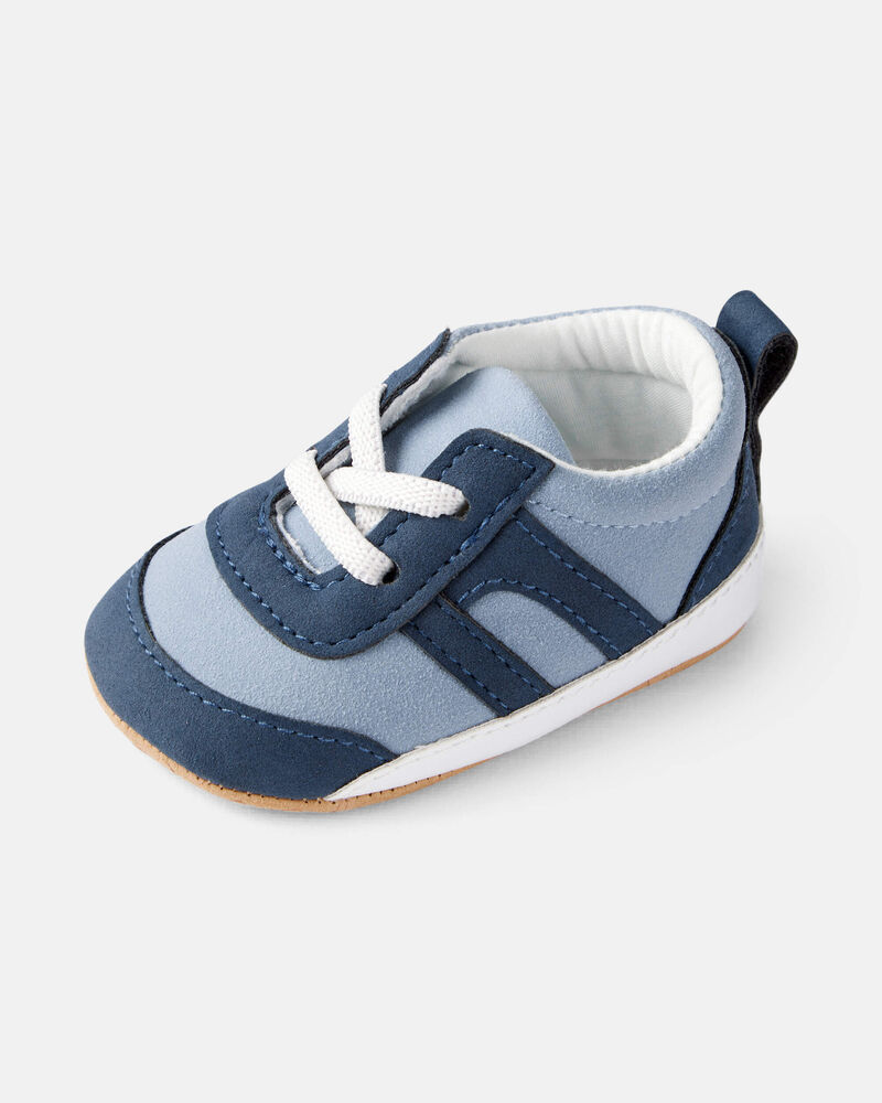 B&eacute;b&eacute; gar&ccedil;on - Baskets d&eacute;contract&eacute;es ray&eacute;es - Bleu, image 6 sur 6 diapositives