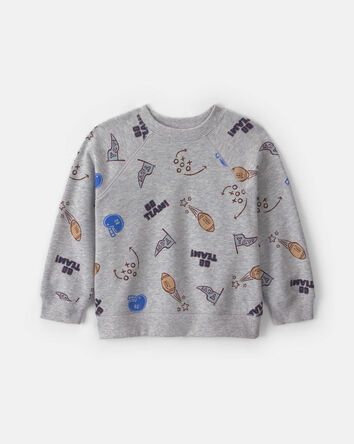Toddler Boy Game Day Pullover Sweatshirt - Grey, 
