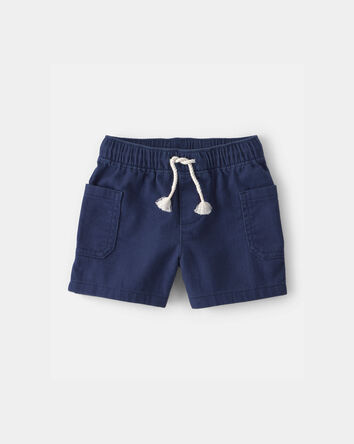 B&eacute;b&eacute; gar&ccedil;on - Shorts en serg&eacute; avec Cordon de serrage - Bleu marine, 