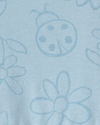 Tout-petit fille - Robe &agrave; manches courtes, fleurs et coccinelles - Bleu, image 3 sur 3 diapositives