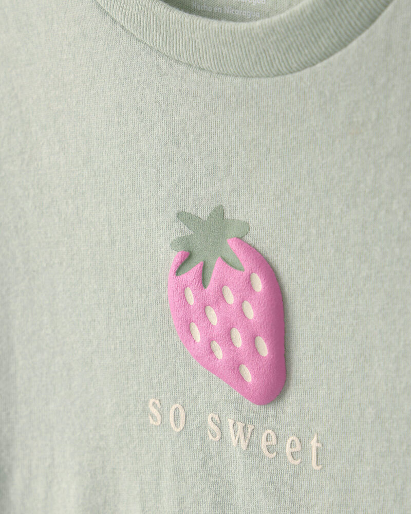 Toddler Girl Strawberry Graphic Tee - Green, image 2 of 4 slides