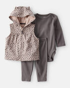 Baby 3-Piece Leopard Little Vest Set, image 1 of 4 slides