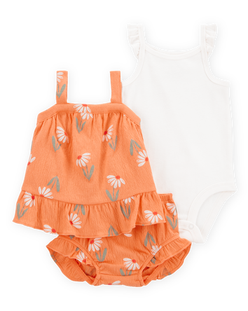 Baby 3-Piece Floral Little Short Set, 