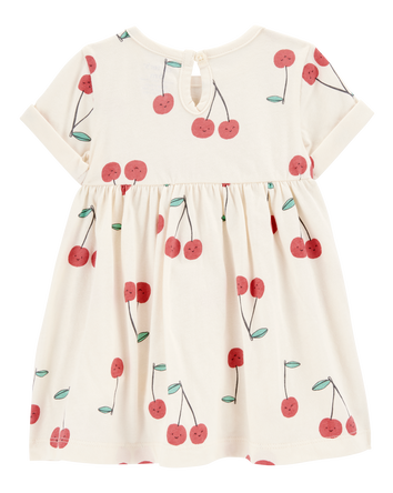 Baby 2-Piece Cherry Dress & Striped Romper Set, 