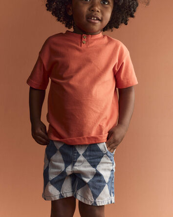 Toddler Boy Button-Front Tee - Orange, 