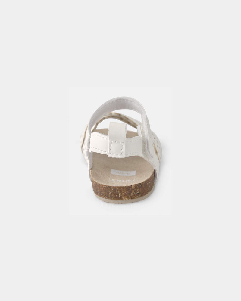 Baby Girl Floral Sandals - White, image 3 of 6 slides