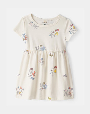 Baby Girl Easter Bunny Short-Sleeve Dress - Cream, 