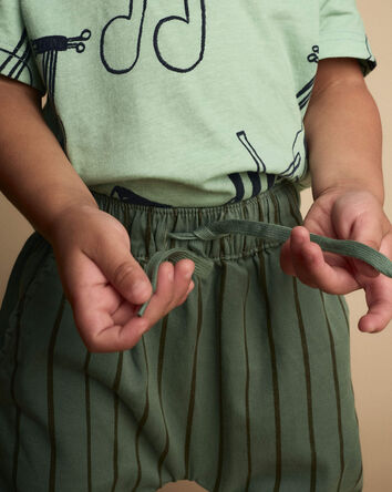 Tout-petit gar&ccedil;on - Pantalon tout-aller &agrave; rayures - Vert olive, 