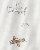 Baby Boy 2-Piece Airplane Thermal Bodysuit & Jogger Set - Green/White, image 4 of 6 slides