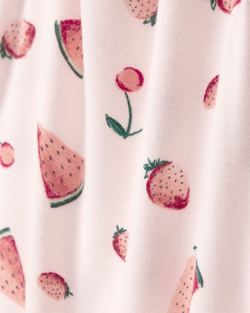 Baby Girl Watermelon 2-Way Zip PurelySoft Footless Sleeper, image 5 of 7 slides
