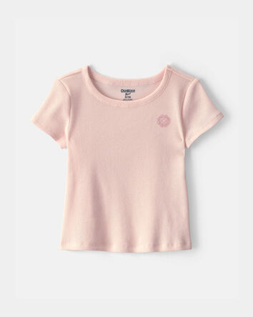 Toddler Girl OshKosh Logo Ribbed Tee - Pink, 
