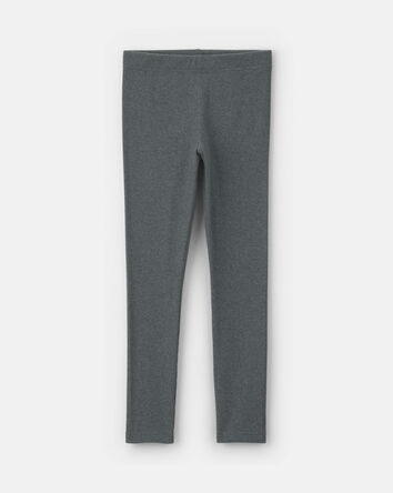 Girls Pull-On Stretch Rib Leggings - Grey, 