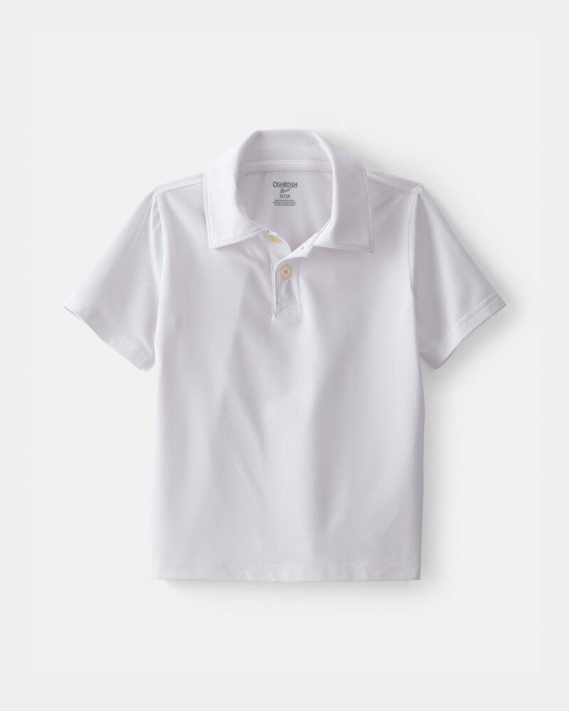 Tout-petit gar&ccedil;on - Polo d&rsquo;uniforme en piqu&eacute; - Blanc, image 1 sur 2 diapositives
