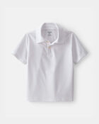 Tout-petit gar&ccedil;on - Polo d&rsquo;uniforme en piqu&eacute; - Blanc, image 1 sur 2 diapositives
