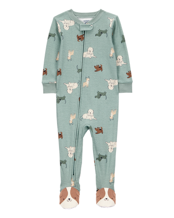 Toddler 1-Piece Dog Print 100% Snug Fit Cotton Footie Pyjamas, 