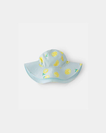Toddler Girl Reversible Lemon Swim Hat - Blue, 
