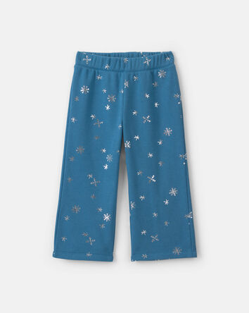 Toute-petit fille - Ensemble 2 pi&egrave;ces t-shirt manches longues et pantalon isothermes &agrave; motif flocon de neige &ndash; Bleu marine, 