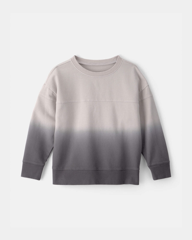 Boys Ombre French Terry Pullover Sweatshirt - Grey, image 1 of 3 slides