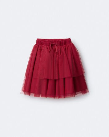 Toddler Girl Avenue Twirl™ Tiered Midi with Tulle - Red, 
