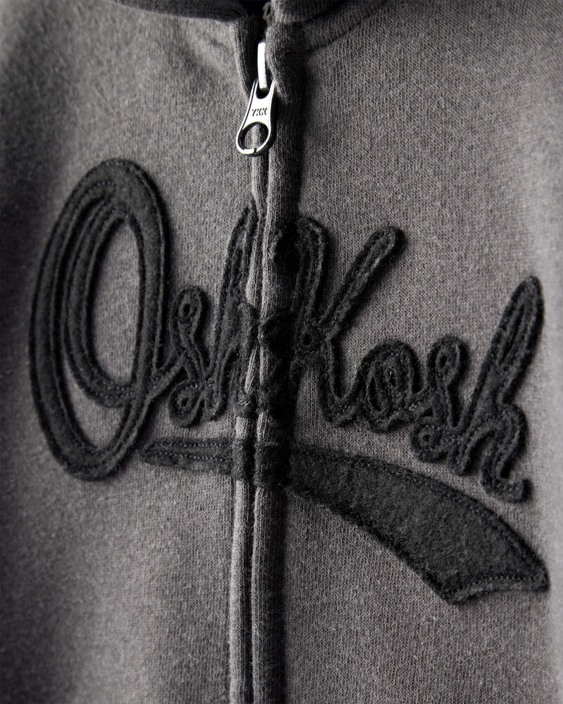 Baby Boy OshKosh Fleece Logo Zip Hoodie - Black, image 2 of 4 slides