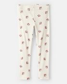 Toddler Girl Quilted Quarter-Zip & Floral Legging Set - Cream, image 2 of 5 slides