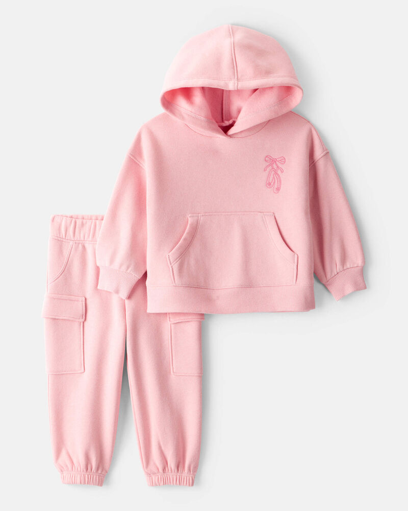 Baby Girl 2-Piece Ballet Long-Sleeve Hoodie & Pant Set - Pink, image 1 of 7 slides