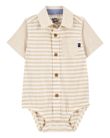 Baby Striped Button-Front Bodysuit, 