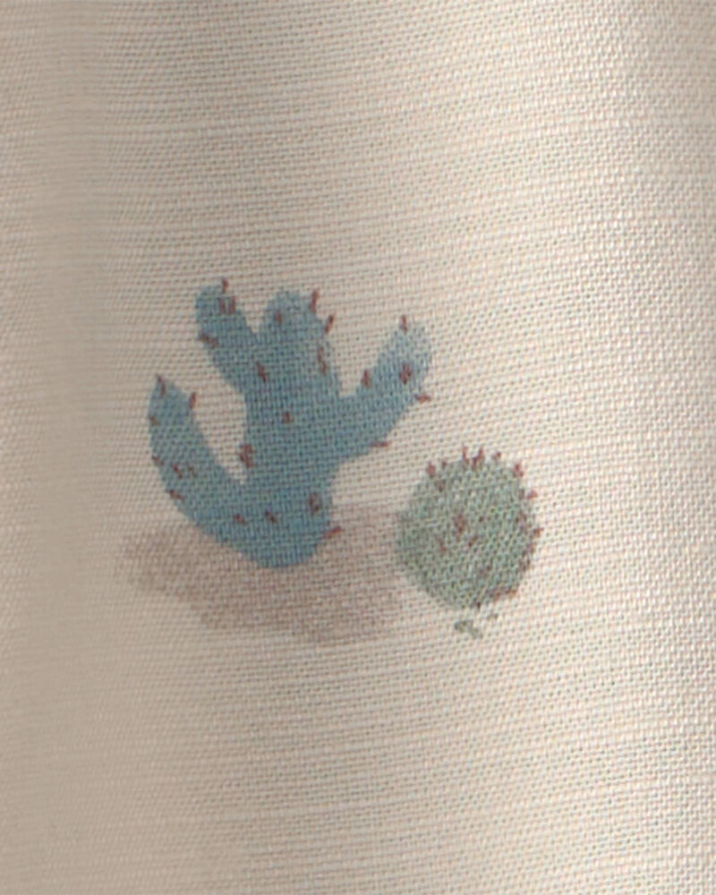 Tout-petit gar&ccedil;on - Chemise boutonn&eacute;e &agrave; manches courtes, motif d&eacute;sert - Beige, image 2 sur 2 diapositives
