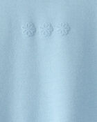 Toddler Girl Flowers French Terry Pullover Sweatshirt - Blue, image 3 of 4 slides