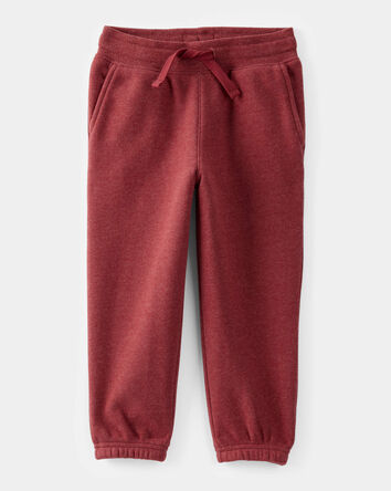 Tout-petit garçon - Pantalon de jogging à cordon de serrage en molleton de couleur unie – Red, 