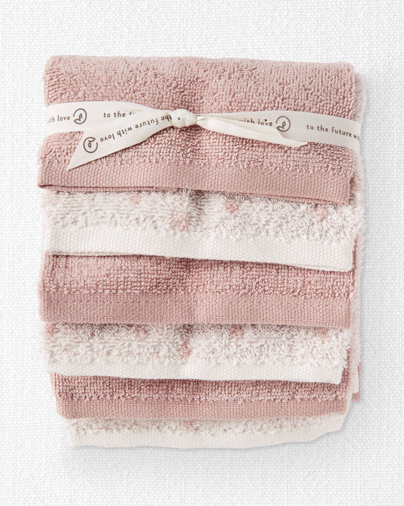 Baby Girl 6-Pack Organic Cotton Washcloths, image 2 of 4 slides