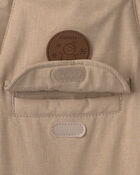 Baby Boy Solid 1 Piece Snowsuit-  Beige , image 4 of 5 slides