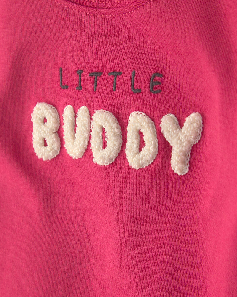 B&eacute;b&eacute; gar&ccedil;on - Ensemble 2 pi&egrave;ces cache-couche &agrave; motif &laquo;Little Buddy&raquo; et pantalon - Rouge/Gris, image 2 sur 6 diapositives
