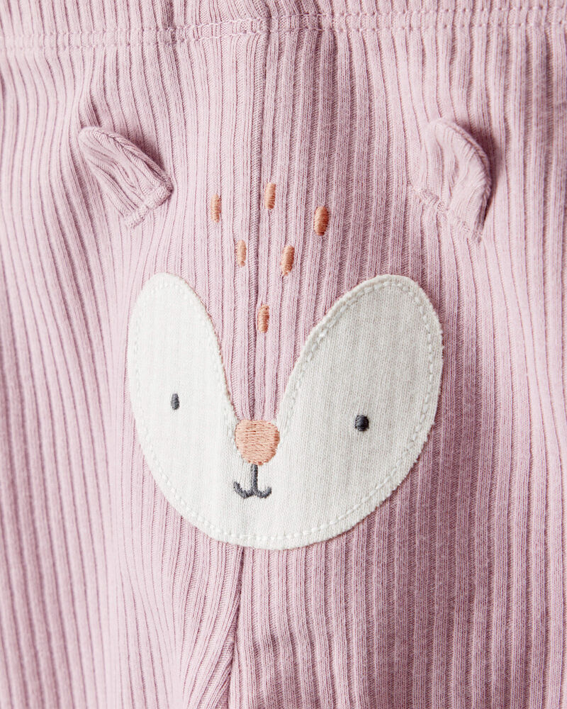 Baby Girl 3-Piece Woodland Creatures Long-Sleeve Bodysuits & Pant Set - Pink/White, image 2 of 5 slides