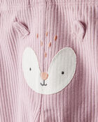 Baby Girl 3-Piece Woodland Creatures Long-Sleeve Bodysuits & Pant Set - Pink/White, image 2 of 5 slides