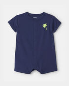 Baby Boy 'Surf Club' Short Sleeve Romper - Navy Blue, image 1 of 6 slides